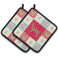 "Caroline's Treasures CK5624PTHD Highlander Lynx #1 Cat Love Pair of Pot Holders potholders, Multicolor"