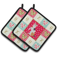 "Caroline's Treasures CK5765PTHD Japanese Bobtail Cat Love Pair of Pot Holders potholders, Multicolor"