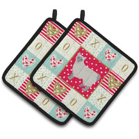 "Caroline's Treasures CK5669PTHD Owyhee Bob #1 Cat Love Pair of Pot Holders potholders, Multicolor"