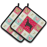 "Caroline's Treasures CK5925PTHD Doberman Pinscher Love Pair of Pot Holders potholders, Multicolor"