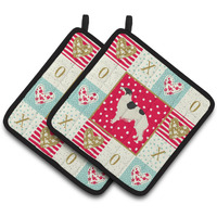 "Caroline's Treasures CK5914PTHD Borzoi Love Pair of Pot Holders potholders, Multicolor"