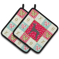 "Caroline's Treasures CK5864PTHD Mexican Hairless Dog #1 Love Pair of Pot Holders potholders, Multicolor"