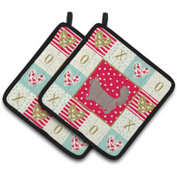 "Caroline's Treasures CK5712PTHD Skookum #2 Cat Love Pair of Pot Holders potholders, Multicolor"