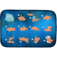 "Caroline's Treasures CK7314DDM Hand Washing Instructions dish-drying-mats, 14x21, Multicolor"