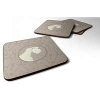 "Caroline's Treasures CK2208FC Sealyham Terrier in The Kitchen Foam Set of 4 coasters, Multicolor"