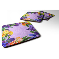 "Caroline's Treasures CK1697FC Irises Foam Set of 4 coasters, Multicolor"