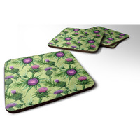"Caroline's Treasures CK1699FC Thistle Foam Set of 4 coasters, Multicolor"