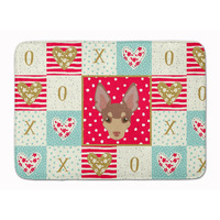 "Caroline's Treasures Miniature Fox Terrier Love Machine Washable Memory Foam Mat doormats, Multicolor"