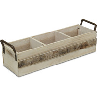Reid Wooden 3 Slot Storage Caddy - Brown
