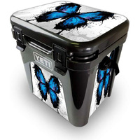 MightySkins YEROAD24-Butterfly Splash Skin for Yeti Roadie 24 Hard cooler - Butterfly Splash
