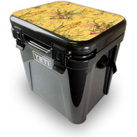 MightySkins YEROA24LID-Yellow Marble End Skin for Yeti Roadie 24 Hard cooler Lid - Yellow Marble End
