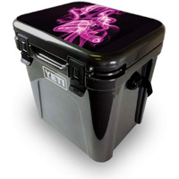 MightySkins YEROA24LID-Pink Flames Skin for Yeti Roadie 24 Hard cooler Lid - Pink Flames