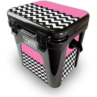 MightySkins YEROAD24-Pink chevron Skin for Yeti Roadie 24 Hard cooler - Pink chevron
