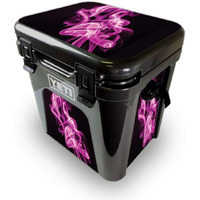MightySkins YEROAD24-Pink Flames Skin for Yeti Roadie 24 Hard cooler - Pink Flames