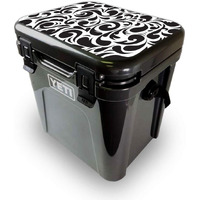 MightySkins YEROA24LID-Swirly Black Skin for Yeti Roadie 24 Hard cooler Lid - Swirly Black