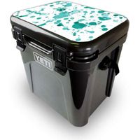 MightySkins YEROA24LID-Teal Splatter Skin for Yeti Roadie 24 Hard cooler Lid - Teal Splatter