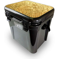 MightySkins YEROA24LID-gold Tiles Skin for Yeti Roadie 24 Hard cooler Lid - gold Tiles
