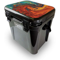 MightySkins YEROA24LID-Lava Water Skin for Yeti Roadie 24 Hard cooler Lid - Lava Water