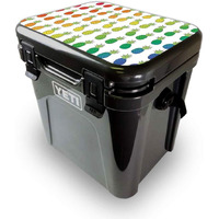 MightySkins YEROA24LID-Rainbow Pineapples Skin for Yeti Roadie 24 Hard cooler Lid - Rainbow Pineapples