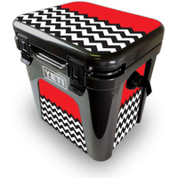 MightySkins YEROAD24-Red chevron Skin for Yeti Roadie 24 Hard cooler - Red chevron