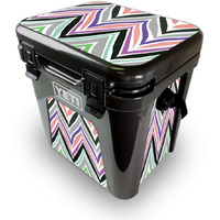 MightySkins YEROAD24-colorful chevron Skin for Yeti Roadie 24 Hard cooler - colorful chevron