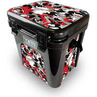 MightySkins YEROAD24-Red camo Skin for Yeti Roadie 24 Hard cooler - Red camo
