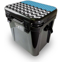MightySkins YEROA24LID-Baby Blue chevron Skin for Yeti Roadie 24 Hard cooler Lid - Baby Blue chevron