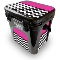 MightySkins YEROAD24-Hot Pink chevron Skin for Yeti Roadie 24 Hard cooler - Hot Pink chevron