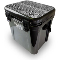 MightySkins YEROA24LID-Black Aztec Skin for Yeti Roadie 24 Hard cooler Lid - Black Aztec