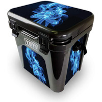 MightySkins YEROAD24-Blue Flames Skin for Yeti Roadie 24 Hard cooler - Blue Flames
