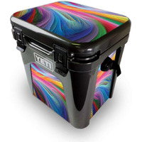 MightySkins YEROAD24-Rainbow Waves Skin for Yeti Roadie 24 Hard cooler - Rainbow Waves