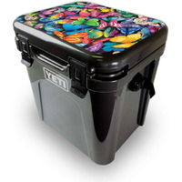 MightySkins YEROA24LID-Butterfly Party Skin for Yeti Roadie 24 Hard cooler Lid - Butterfly Party