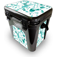 MightySkins YEROAD24-Teal Splatter Skin for Yeti Roadie 24 Hard cooler - Teal Splatter