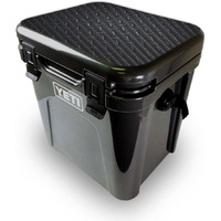 MightySkins YEROA24LID-Black Diamond Plate Skin for Yeti Roadie 24 Hard cooler Lid - Black Diamond Plate