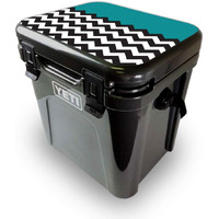 MightySkins YEROA24LID-Teal chevron Skin for Yeti Roadie 24 Hard cooler Lid - Teal chevron