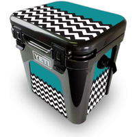 MightySkins YEROAD24-Teal chevron Skin for Yeti Roadie 24 Hard cooler - Teal chevron