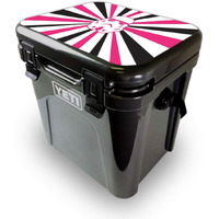 MightySkins YEROA24LID-Pink Star Rays Skin for Yeti Roadie 24 Hard cooler Lid - Pink Star Rays