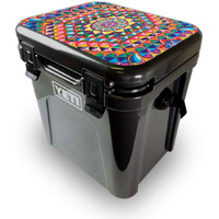 MightySkins YEROA24LID-Rainbow Kaleidoscope Skin for Yeti Roadie 24 Hard cooler Lid - Rainbow Kaleidoscope