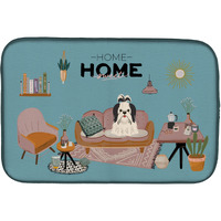 "Caroline's Treasures CK7933DDM Black White Shih Tzu Sweet Home dish-drying-mats, 14 x 21, Multicolor"