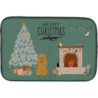 "Caroline's Treasures CK7632DDM Tan Poodle Christmas Everyone dish-drying-mats, 14 x 21, Multicolor"