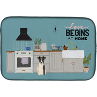 "Caroline's Treasures CK7802DDM Smooth Fox Terrier Kitchen Scene dish-drying-mats, 14 x 21, Multicolor"