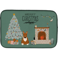 "Caroline's Treasures CK7697DDM Red Bull Terrier Christmas Everyone dish-drying-mats, 14 x 21, Multicolor"