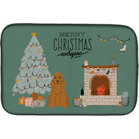 "Caroline's Treasures CK7658DDM Red Cocker Spaniel Christmas Everyone dish-drying-mats, 14 x 21, Multicolor"
