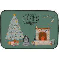 "Caroline's Treasures Black Silver Shih Tzu Christmas Everyone dish-drying-mats, 14 x 21, Multicolor"