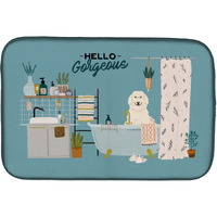 "Caroline's Treasures CK7505DDM Pyrenese in Bathtub dish-drying-mats, 14 x 21, Multicolor"