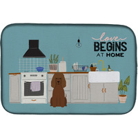 "Caroline's Treasures CK7767DDM Irish Water Spaniel Kitchen Scene dish-drying-mats, 14 x 21, Multicolor"