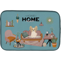 "Caroline's Treasures CK7922DDM Sable White Papillon Sweet Home dish-drying-mats, 14 x 21, Multicolor"