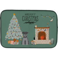"Caroline's Treasures Caroline's Black Silver Miniature Schnauzer Christmas Everyone dish-drying-mats, 14 x 21, Multicolor"