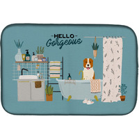 "Caroline's Treasures CK7471DDM Central Asian Shepherd Dog in Bathtub dish-drying-mats, 14 x 21, Multicolor"