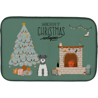 "Caroline's Treasures Caroline's Salt and Pepper Miniature Schnauzer Christmas Everyone dish-drying-mats, 14 x 21, Multicolor"